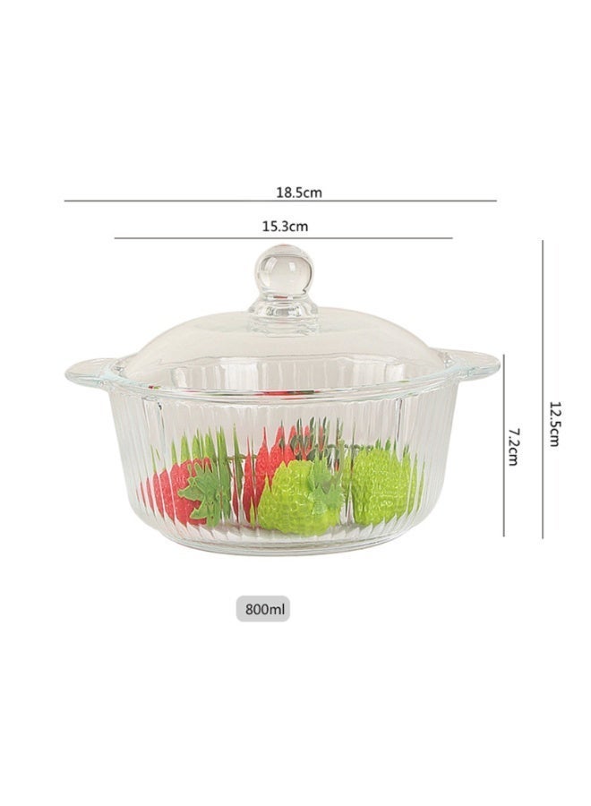 QUALITY High Temperature Resistance Big Food Tableware Kitchen Home Glass Soup Pot with Lid Dish Glass Casseroles - Image 5